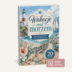 kolorowanka do druku wakacje nad morzem dla dorosłych