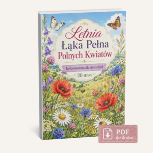 kolorowanka do druku dla dorosłych letnia łąka